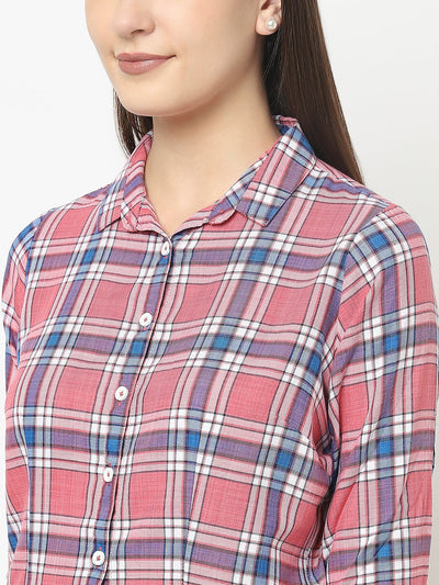 Pink Shirt in Tartan Checks