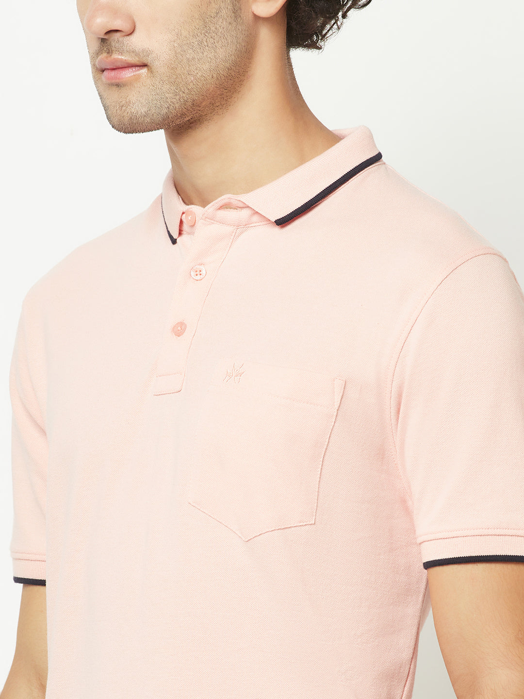  Peach Minimal Polo T-Shirt