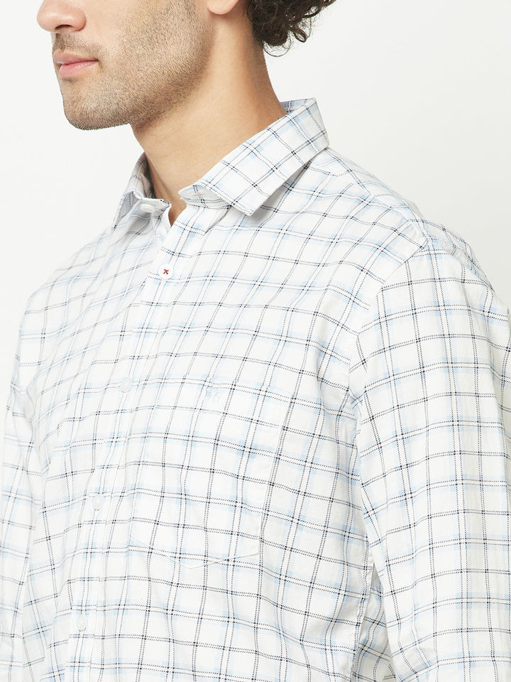  White Windowpane Checked Shirt