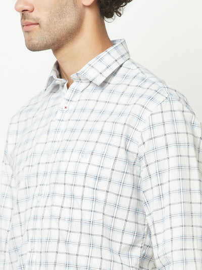  White Windowpane Checked Shirt