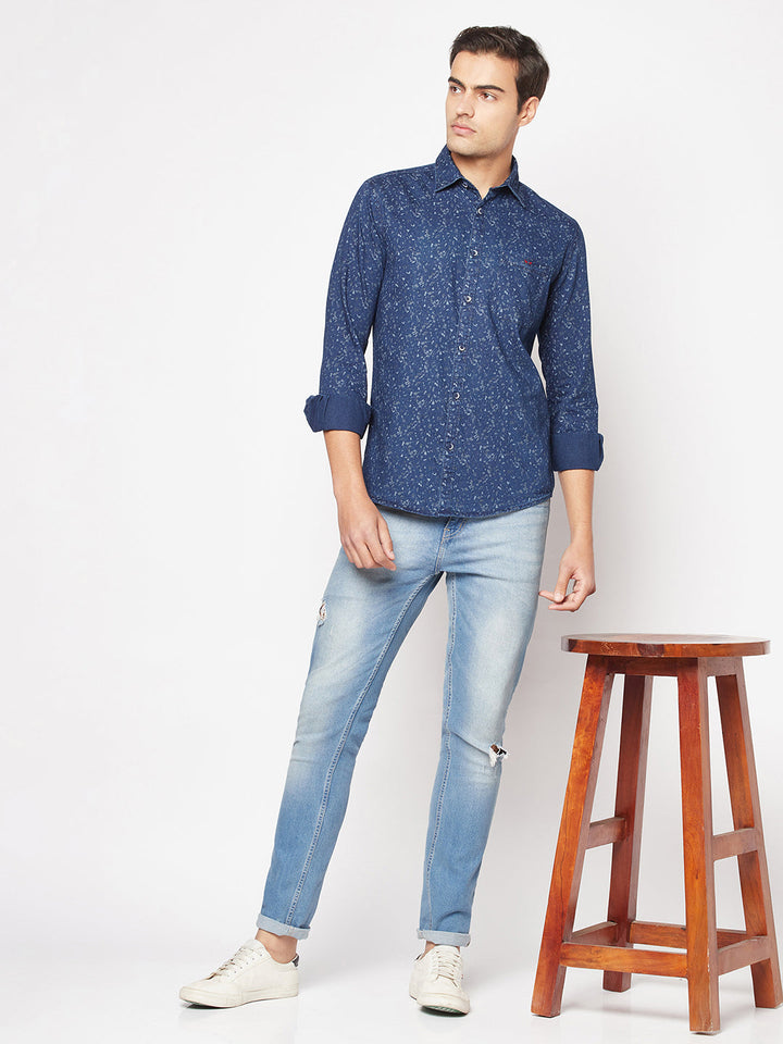  Floral Denim Shirt 