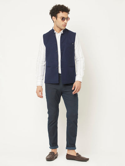  Waistcoat in Navy Blue Tone