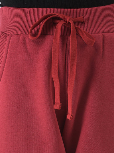 Red Joggers with Draw-cord Detailing 