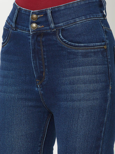  Navy Blue High-Waisted Jeans