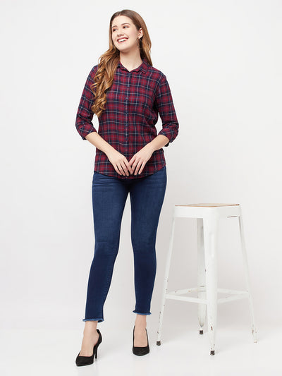 Red Checked Shirt - Women Shirts