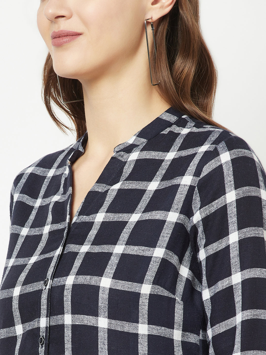  Multi-Colour Longline Checked Shirt 