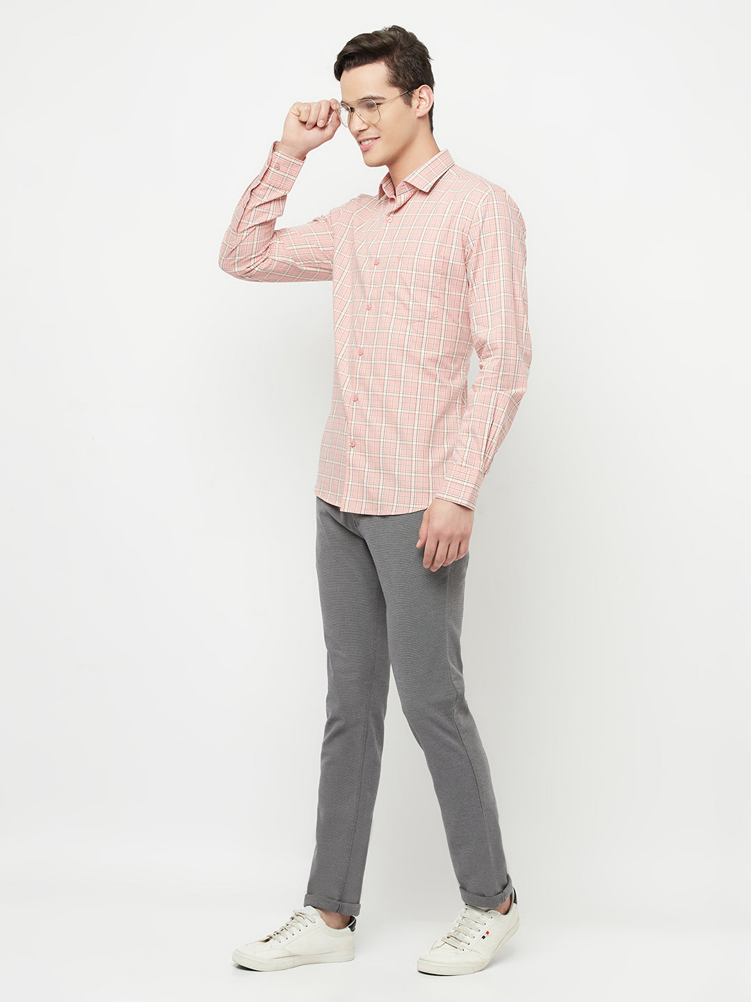 Pink Checked Shirt - Men Shirts