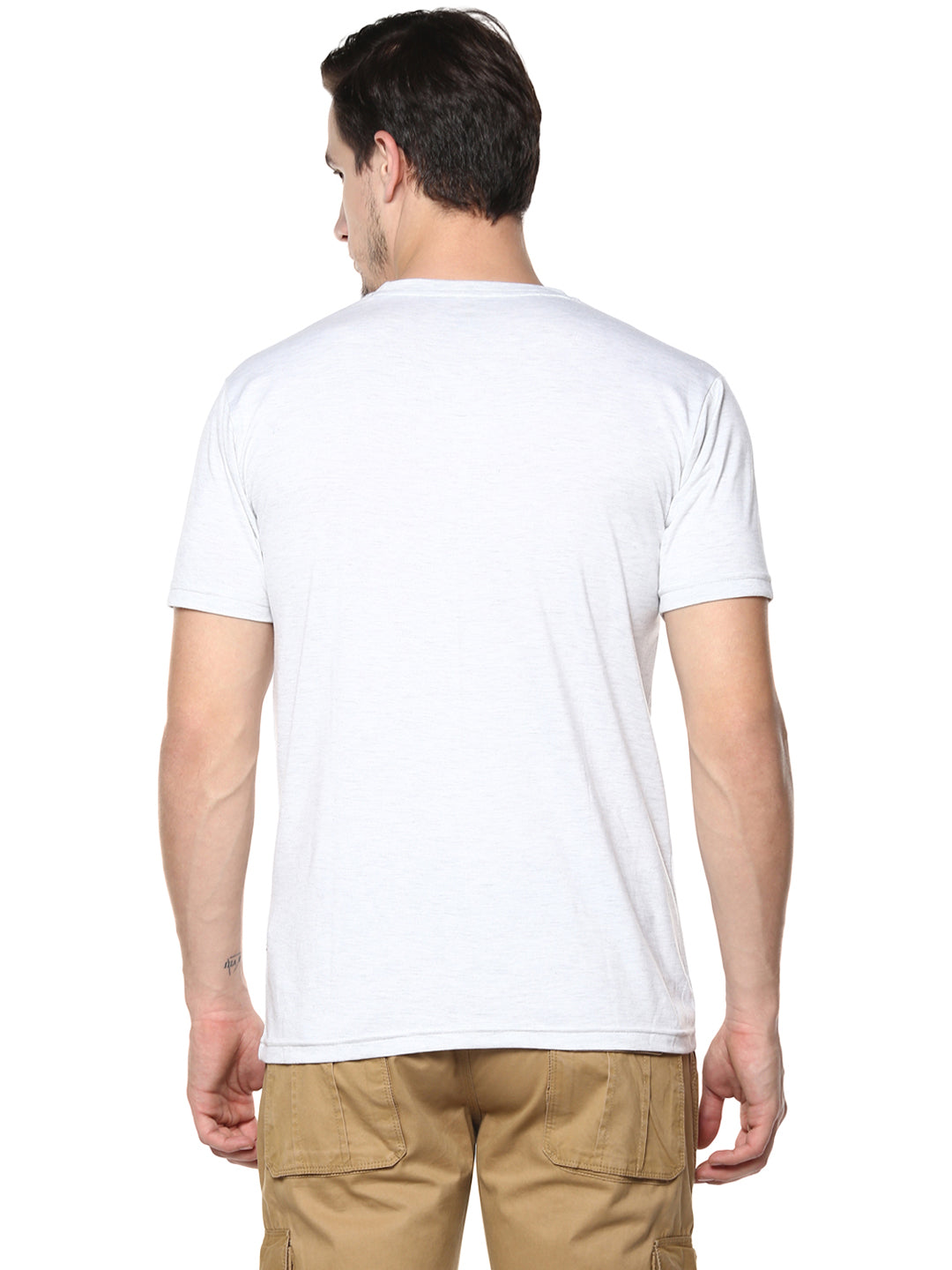 White Graphic Print Round Neck T-shirt - Men T-Shirts