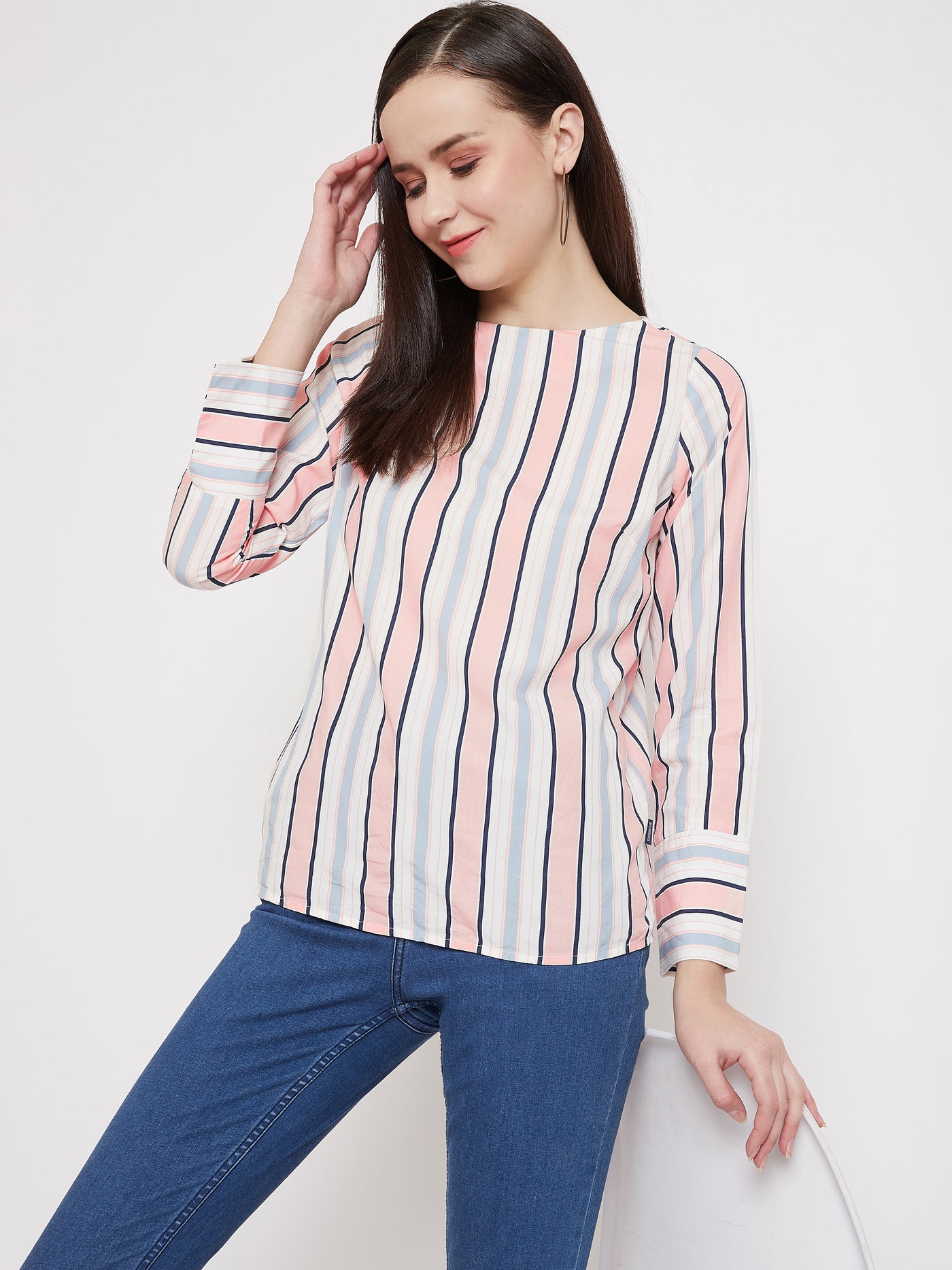 Pink Striped Top - Women Tops