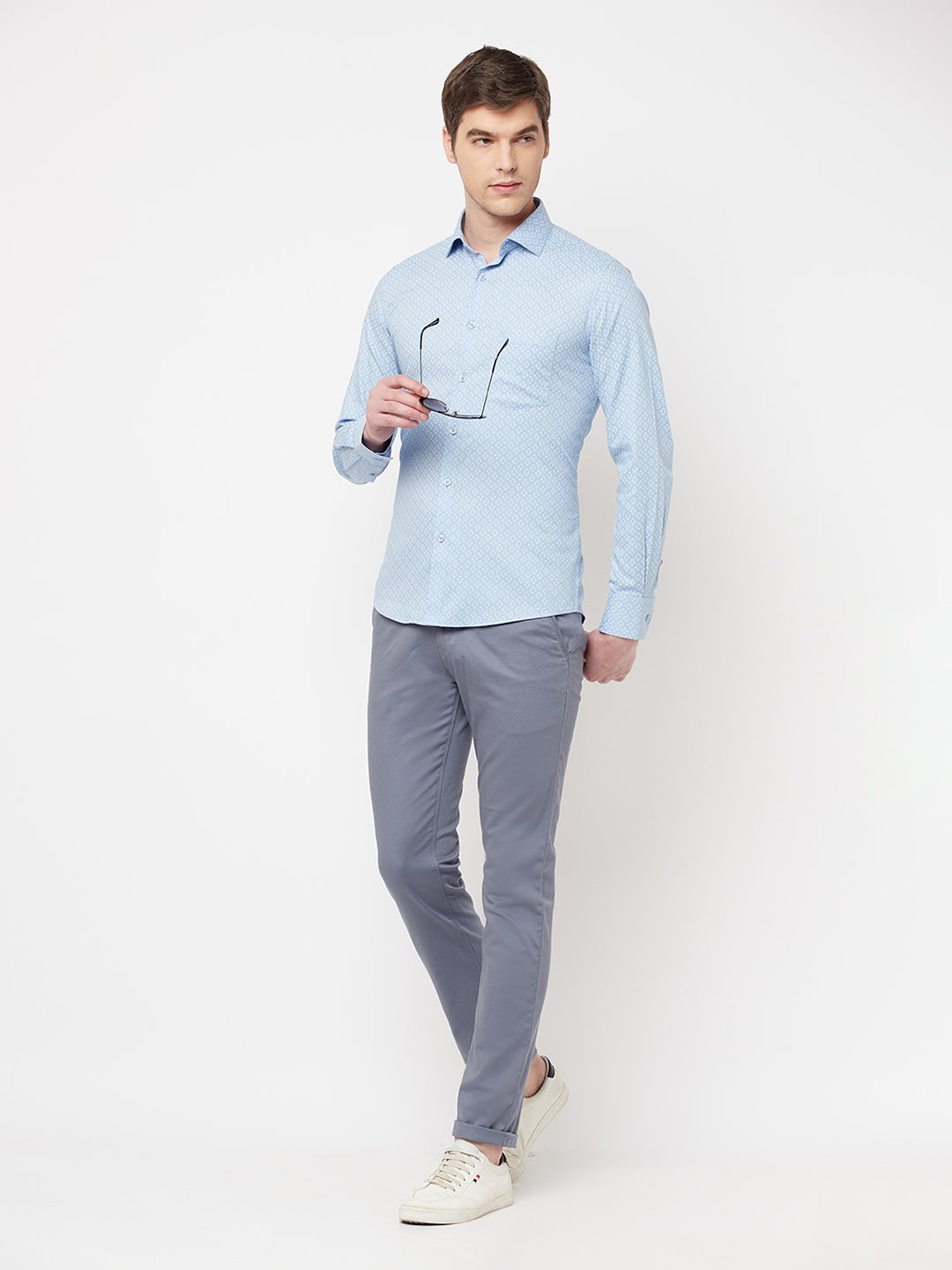 Blue Printed Casual Shirt - Men Shirts