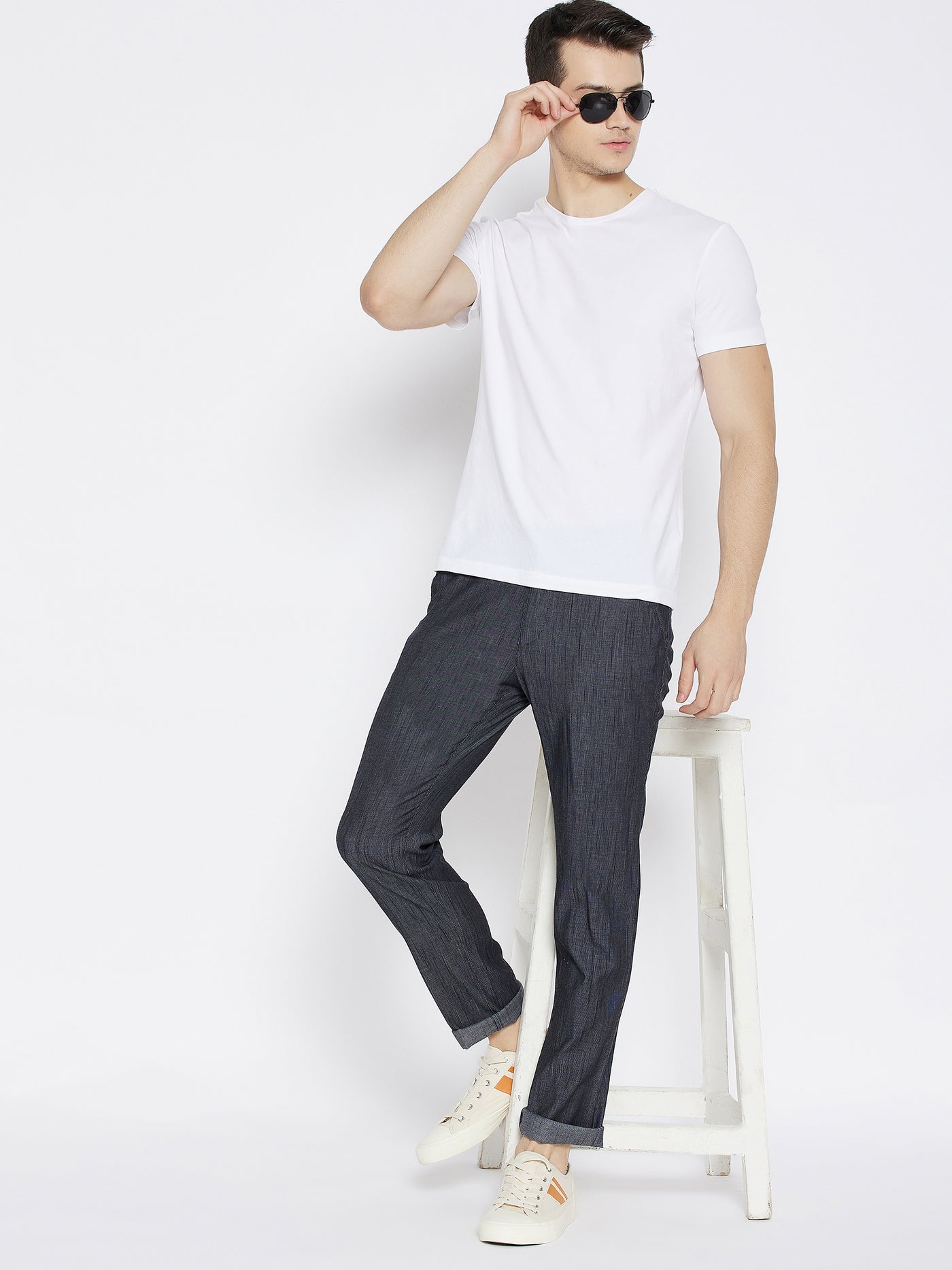 Black Slim Fit Trousers - Men Trousers