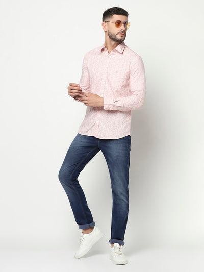 Pink Abstract Shirt-Men Shirts-Crimsoune Club