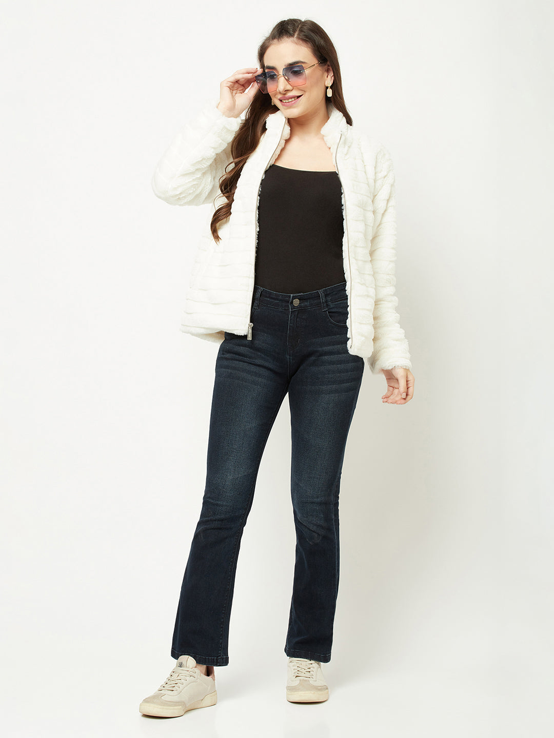   White Faux Fur Jacket