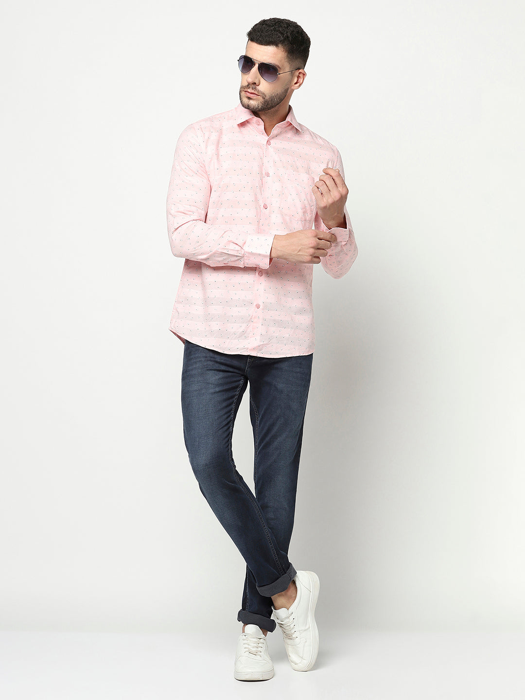 Pink Abstract Print Shirt-Men Shirts-Crimsoune Club