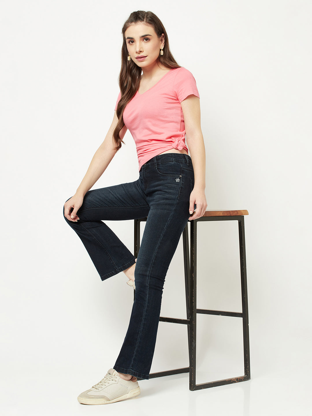  Navy Blue Boot-Cut Jeans 