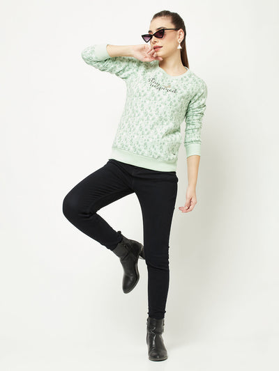  Mint Green Abstract Sweatshirt