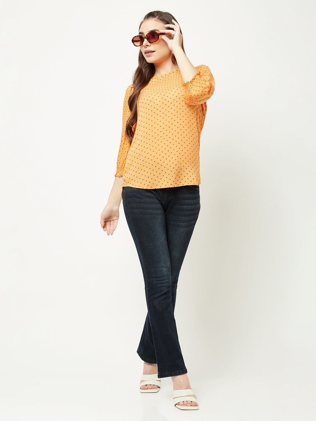  Orange Polka Dot Top