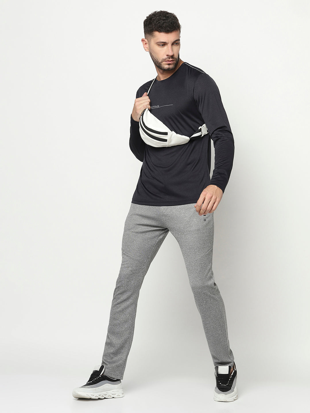 Grey Track Pants-Men Track Pants-Crimsoune Club