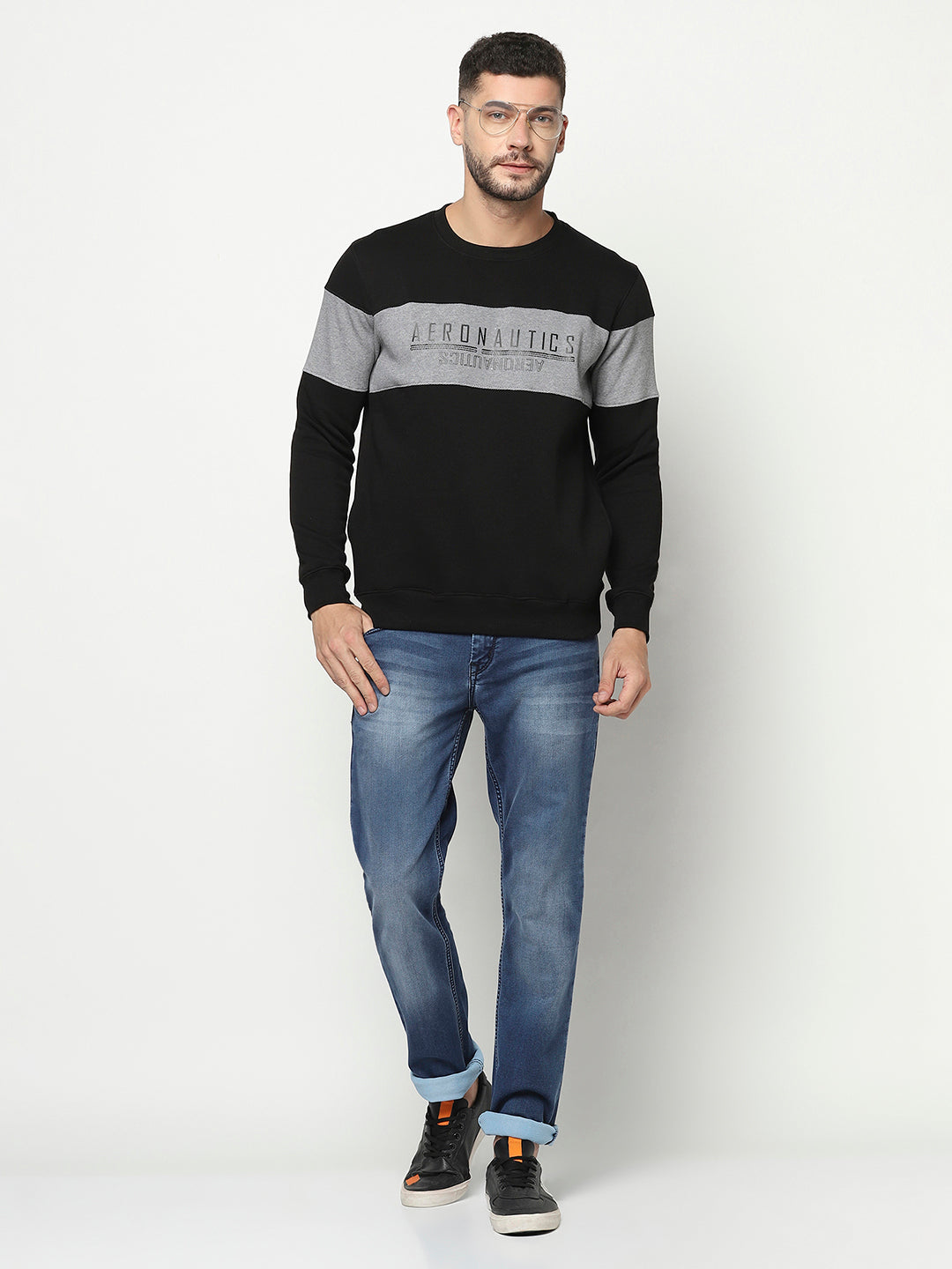 Colour-Block Typographic Sweatshirt 