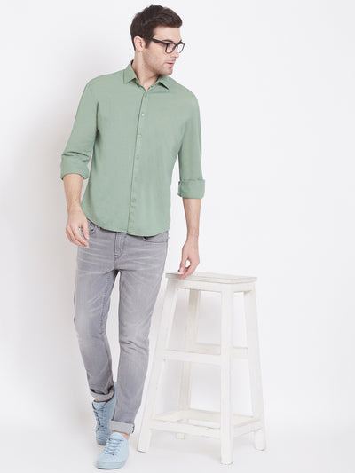 Green Slim Fit shirt - Men Shirts