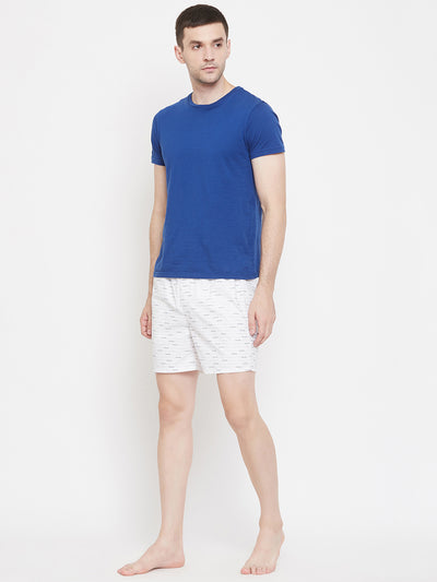 Beige & White Printed boxers - Men Boxers