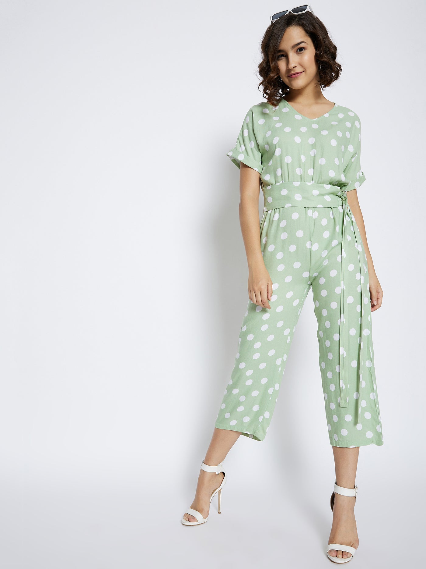 Green Printed Jumpsuit - Women Jumpsuits