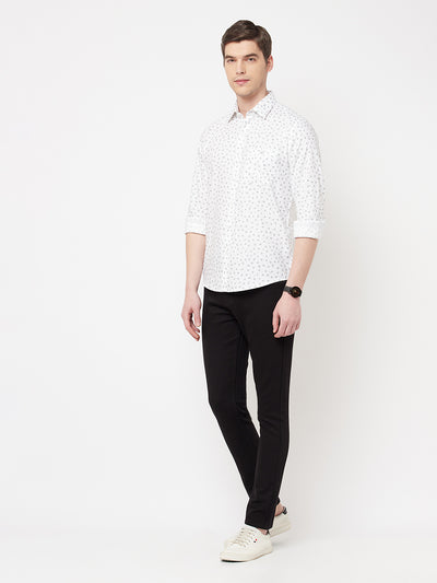 White Floral Shirt - Men Shirts