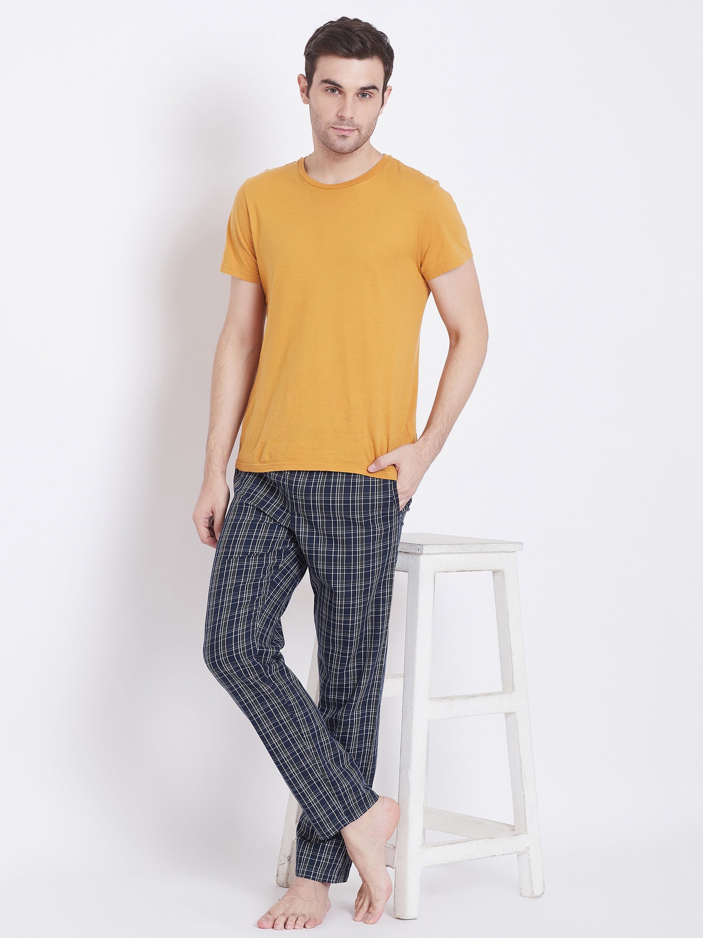 Checked Straight Lounge Pants - Men Lounge Pants