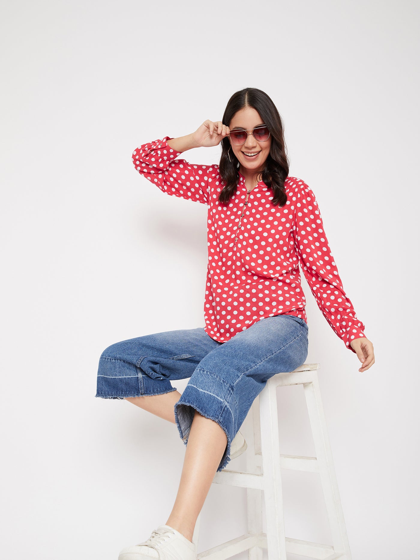 Red Polka Dots Top - Women Tops