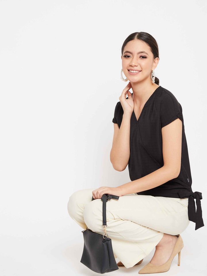 Checks V Neck Top