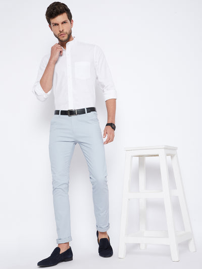 Blue Slim Fit Trousers - Men Trousers