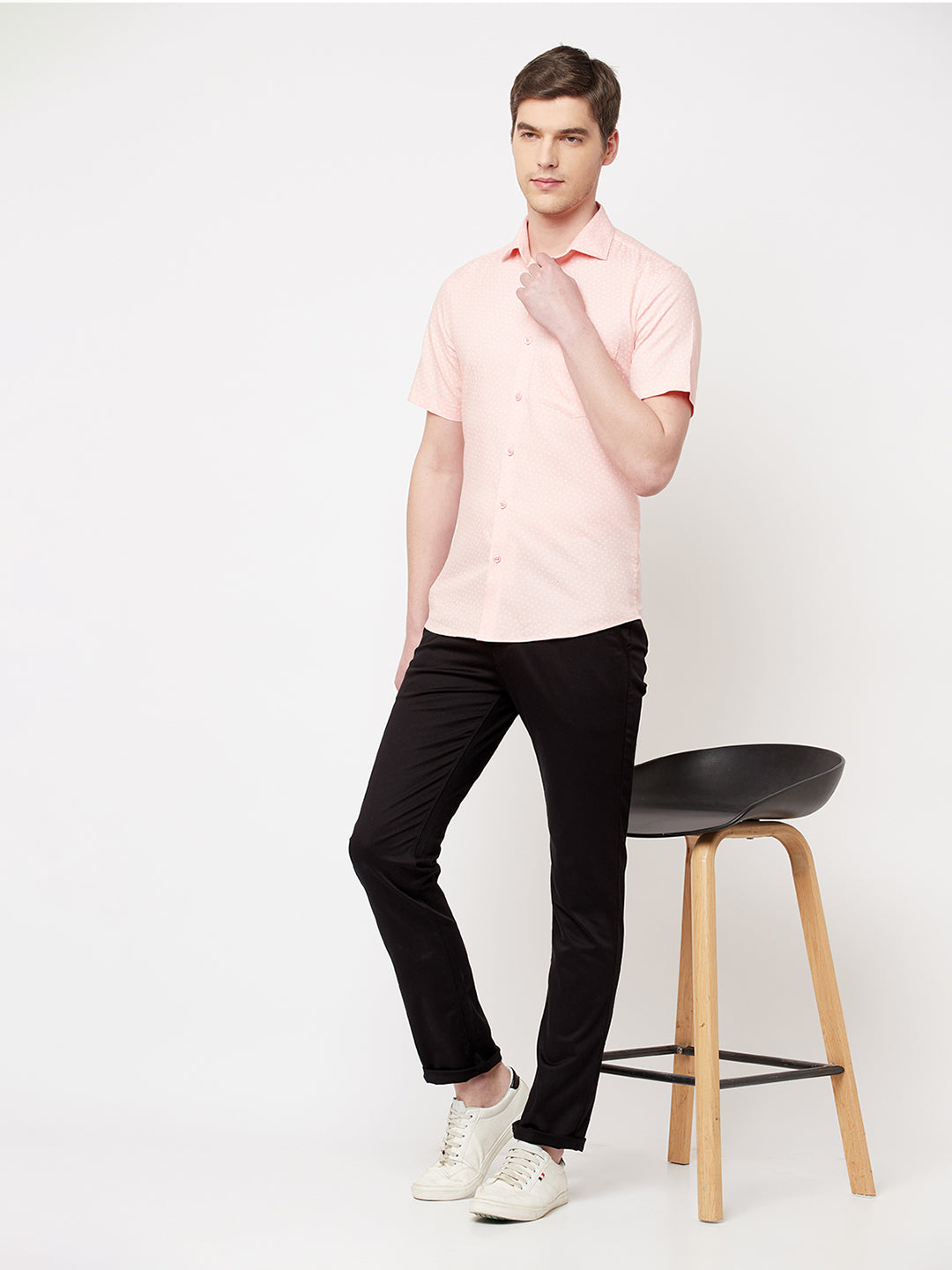 Pink Printed Casual Shirt - Men Shirts