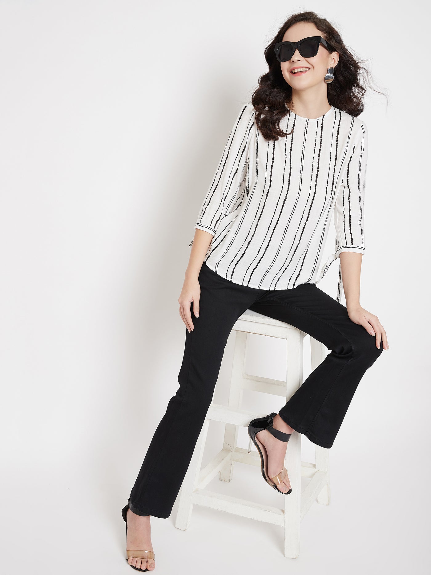 White Striped Top - Women Tops