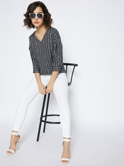 Black Striped Top - Women Tops