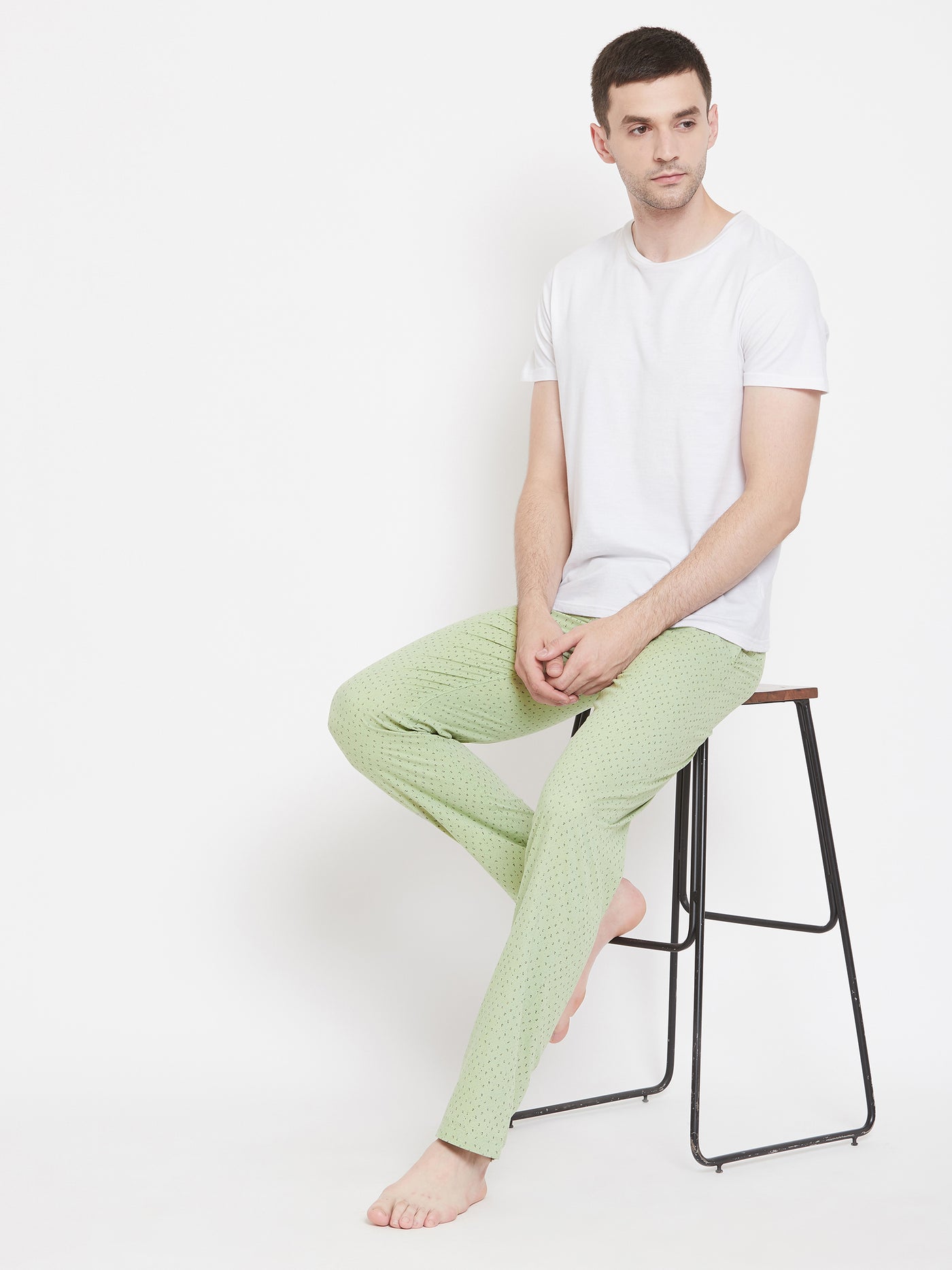 Green Printed Lounge Pants - Men Lounge Pants