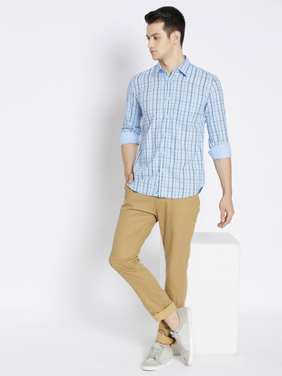 Blue Checked Slim Fit shirt - Men Shirts