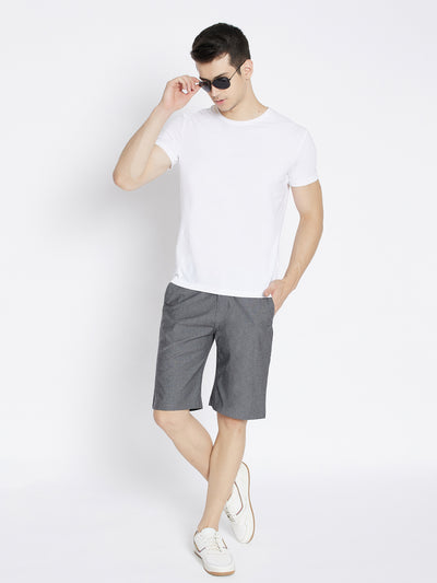 Charcoal Printed Slim Fit Shorts - Men Shorts