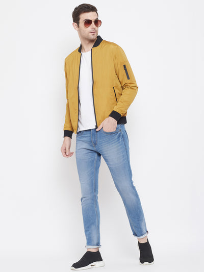 yellow Mock Neck Jacket - Men Jacket