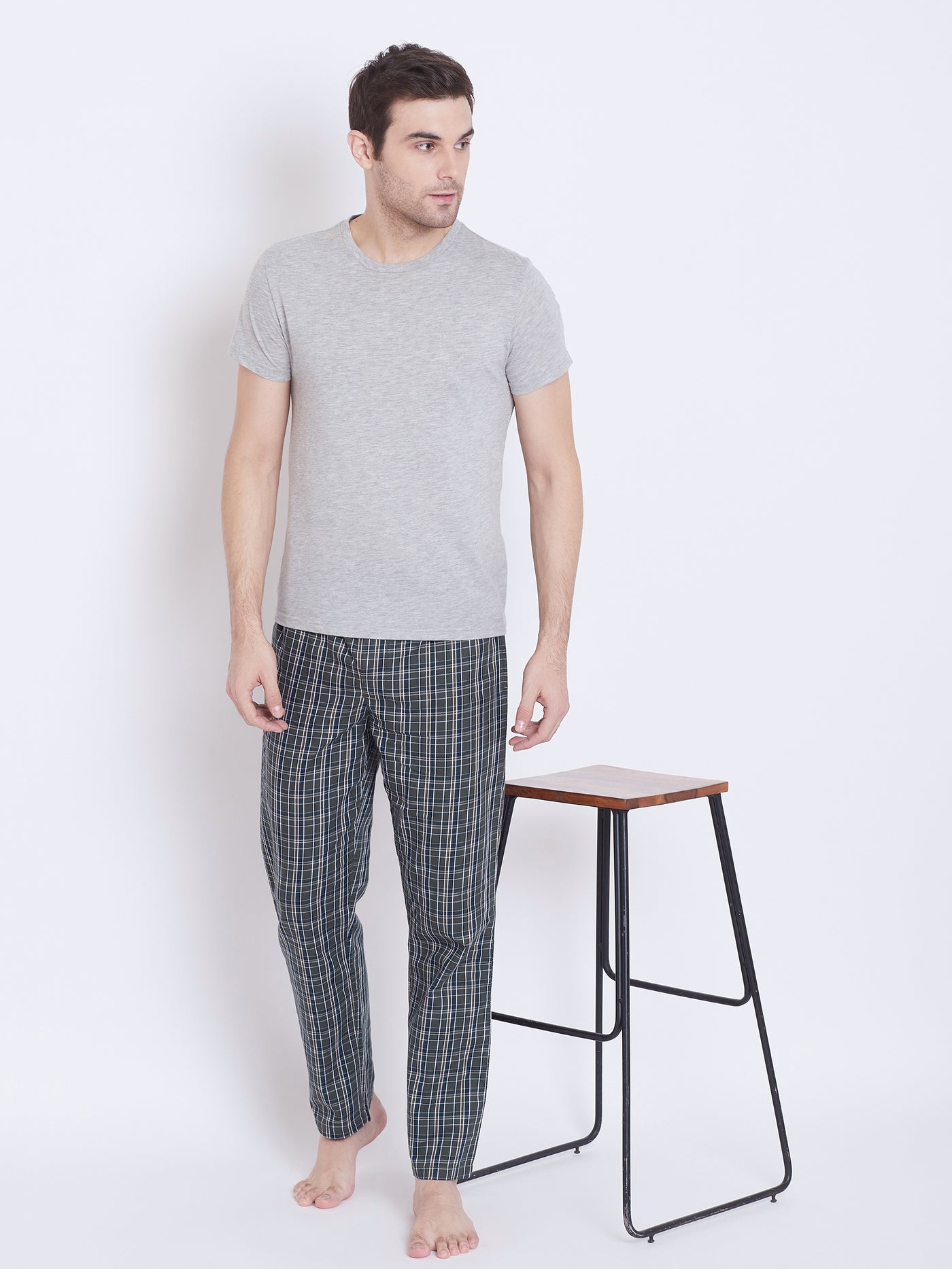 Checked Straight Lounge Pants - Men Lounge Pants