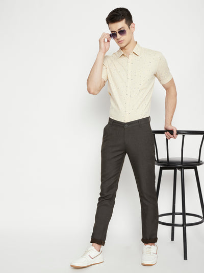 Charcoal Slim Fit Trousers - Men Trousers