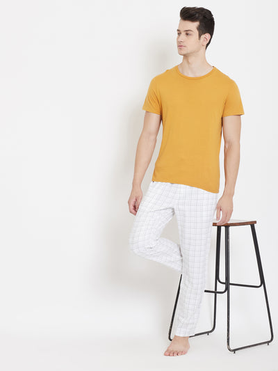 White Checked Smart Fit Lounge Pants - Men Lounge Pants