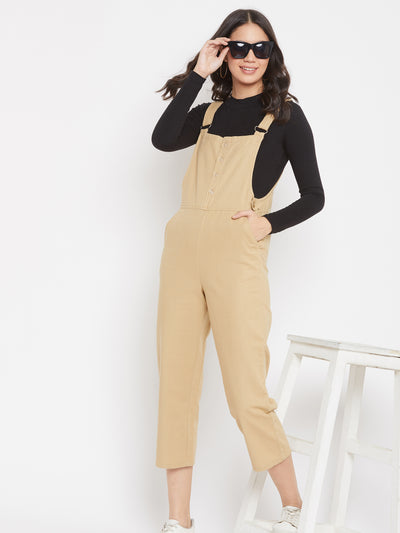 Beige Dungaree - Women Dungarees