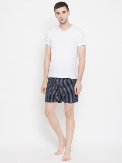 Red & Navy Blue Striped boxers - Men Boxers