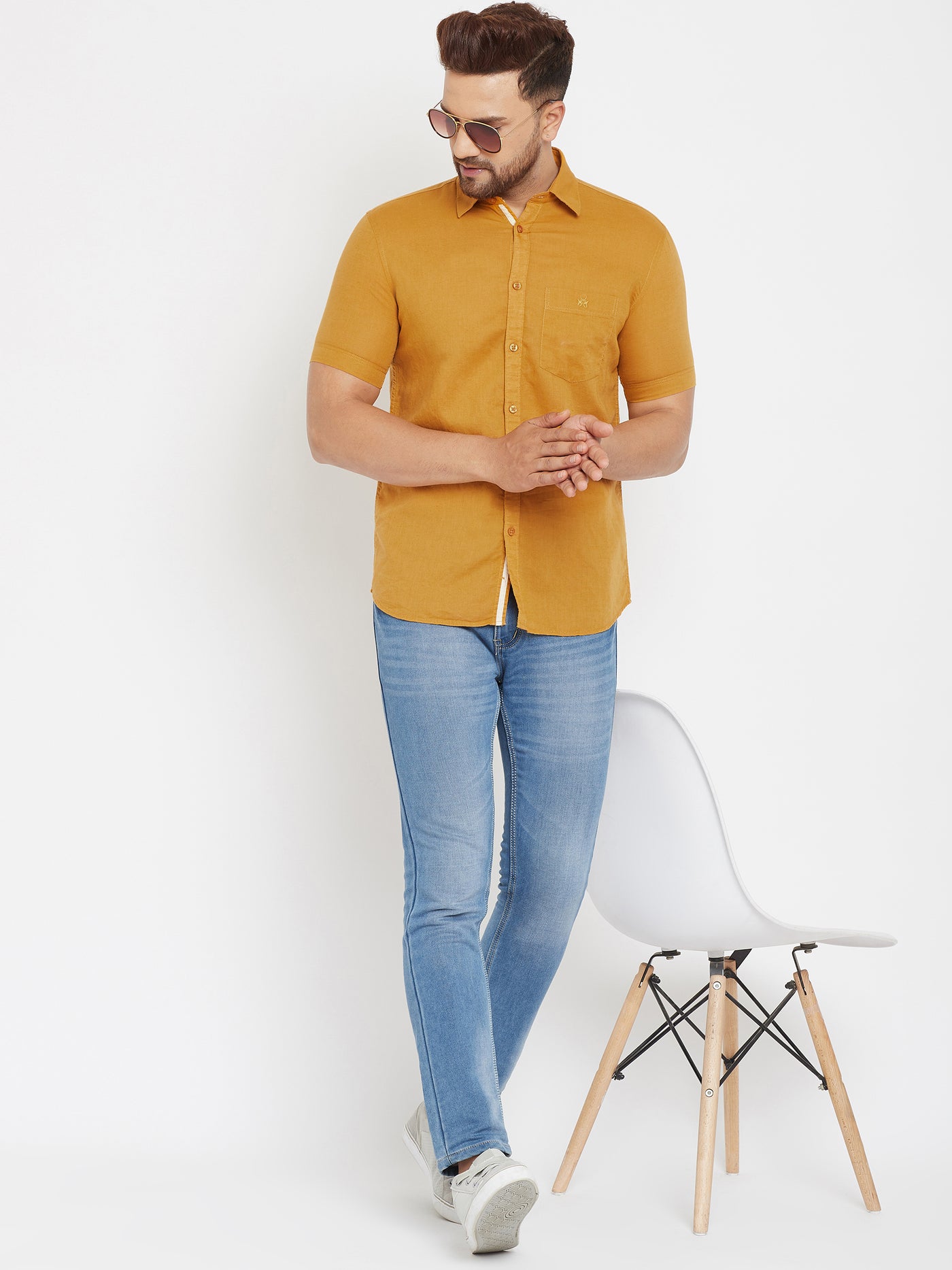Mustard Slim Fit shirt - Men Shirts