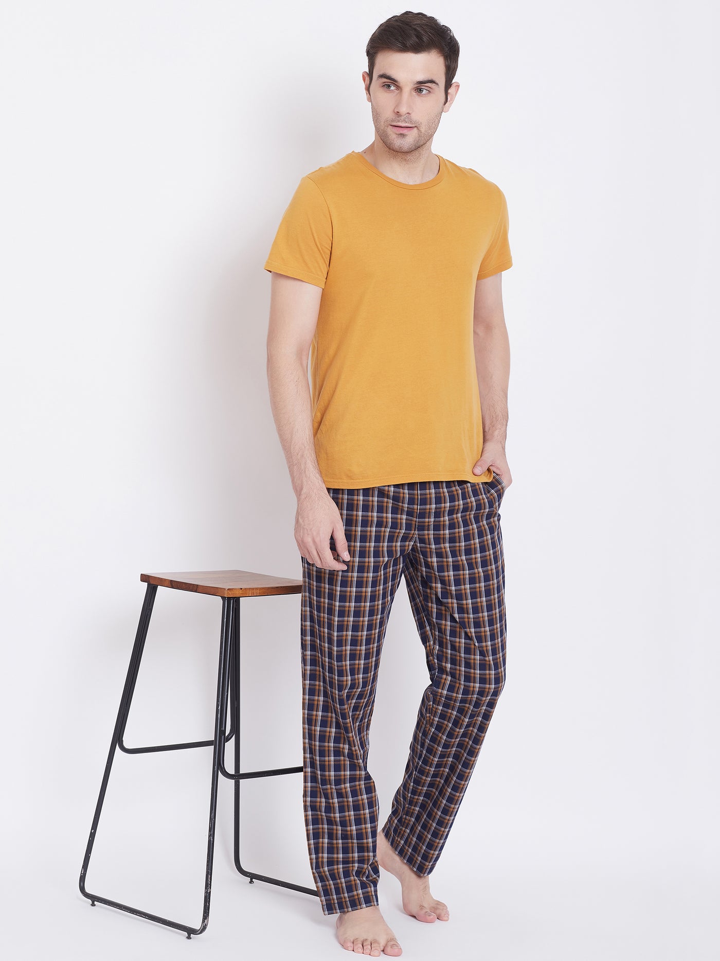 Checked Straight Lounge Pants - Men Lounge Pants