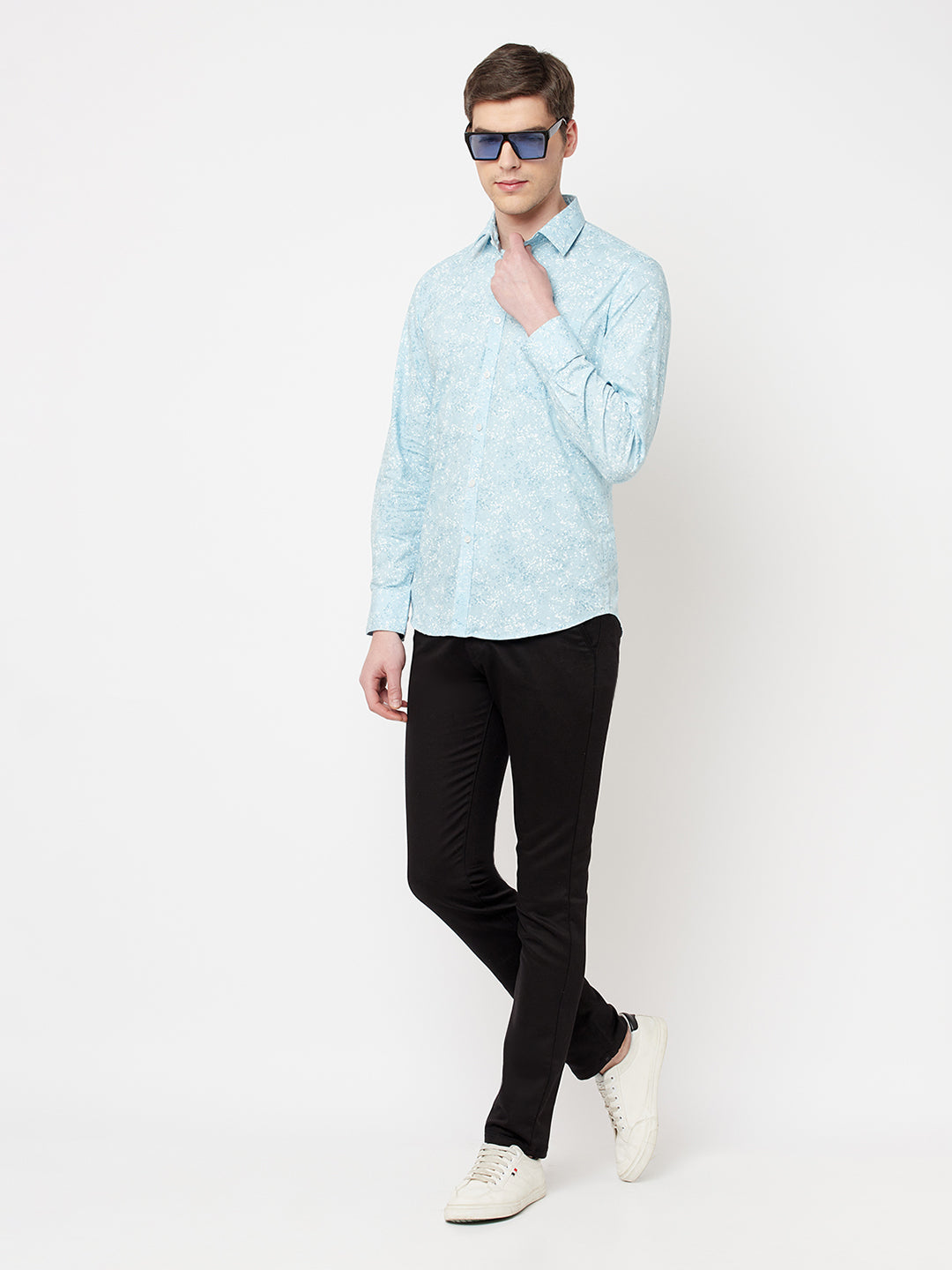 Blue Printed Casual Shirt - Men Shirts