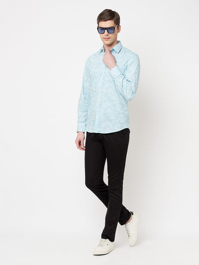 Blue Printed Casual Shirt - Men Shirts