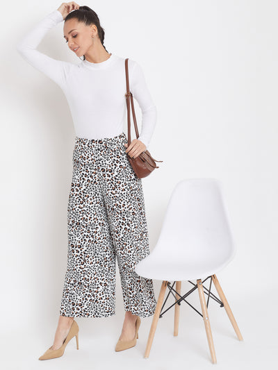 Printed Flared Pants - Women Trousers