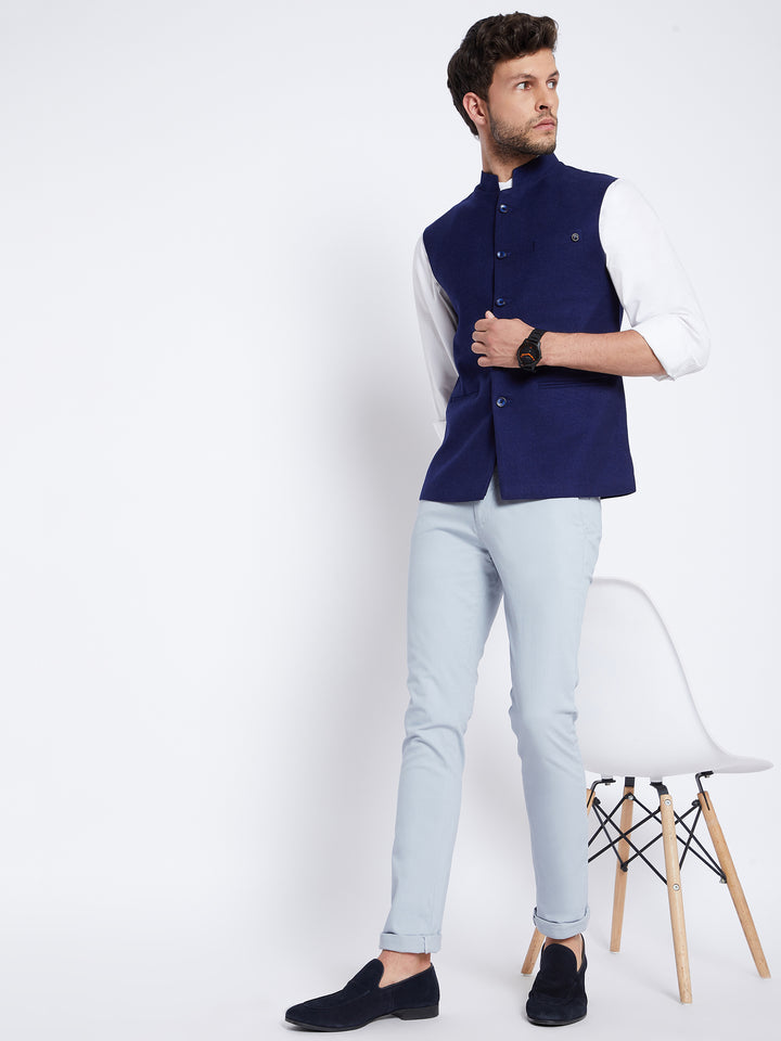 Navy Blue Waistcoat - Men Waist Coat