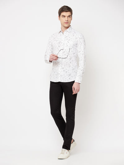 White Floral Shirt - Men Shirts